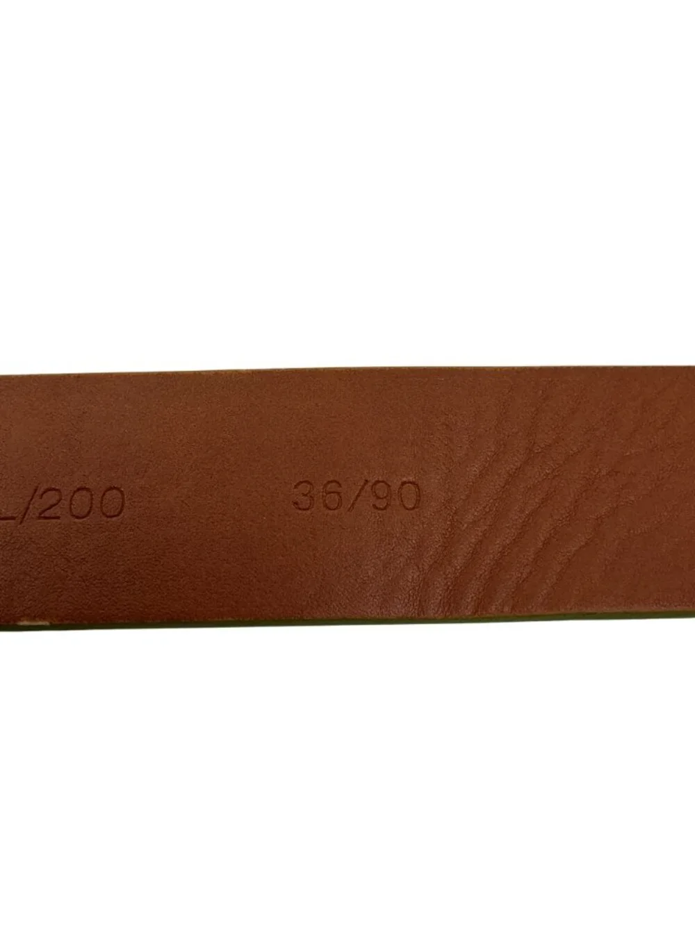 Boconi Genuine Pebbled Leather Belt With Green Edge Trim Mens 36 Brown